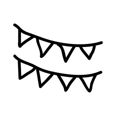 bayrak dekorasyon düz simgesi, vektör, illüstrasyon  