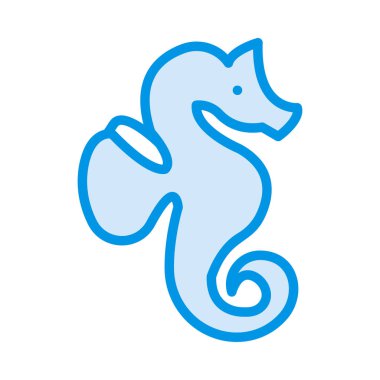 deniz atı düz simgesi, vektör, illüstrasyon