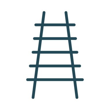 demiryolu parça düz simgesi, vektör, illüstrasyon