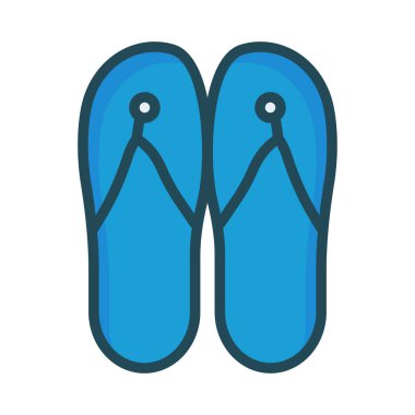 Flip flop düz simgesi, vektör, illüstrasyon