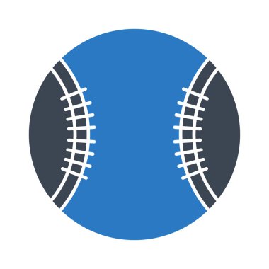 beysbol topu düz simgesi beyaz arka plan, vektör, illüstrasyon izole