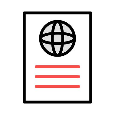 Pasaport düz simgesi, vektör, illüstrasyon