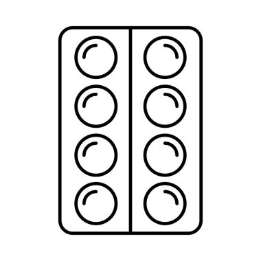 ilaç tablet düz simgesi, vektör, illüstrasyon  