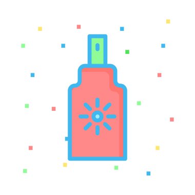 Güneş kremi tüp düz simgesi, vektör, illüstrasyon