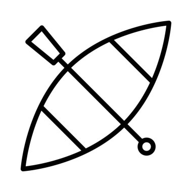 Kano kürek düz simgesi beyaz arka plan, vektör, illüstrasyon izole  