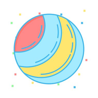 beysbol topu düz simgesi beyaz arka plan, vektör, illüstrasyon izole   