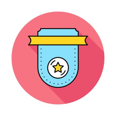 Beyaz arka plan, vektör, illüstrasyon izole yıldız düz simgesi ile afiş Ödülü