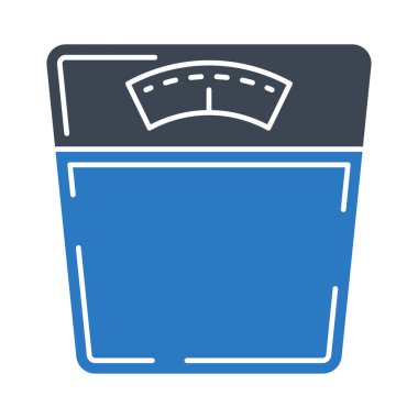 ağırlık ölçer düz simgesi beyaz arka plan, vektör, illüstrasyon izole