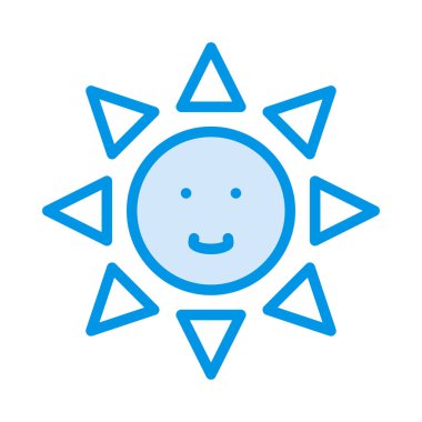 yaz güneş düz simgesi, vektör, illüstrasyon