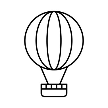 Hava Balon düz simgesi beyaz arka plan, vektör, illüstrasyon izole 