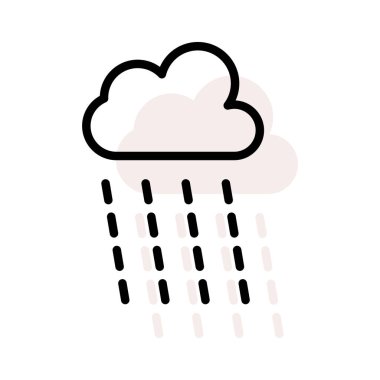 yağmur bulutu düz simgesi, vektör, illüstrasyon