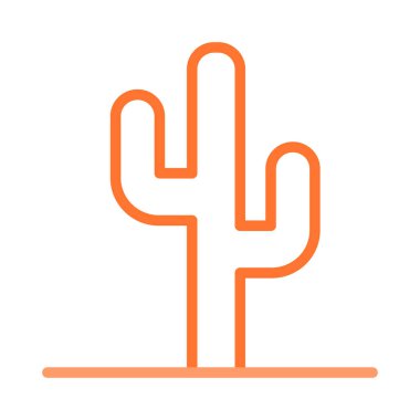 Kaktüs düz simgesi, vektör, illüstrasyon