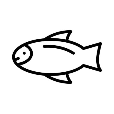 Balık düz simgesi, vektör, illüstrasyon