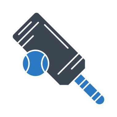 Beyaz arka plan, vektör, illüstrasyon izole kriket sopası ve topu düz simgesi 