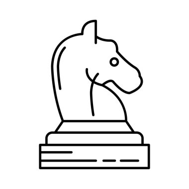 Satranç parçası düz simgesi beyaz arka plan, vektör, illüstrasyon izole   