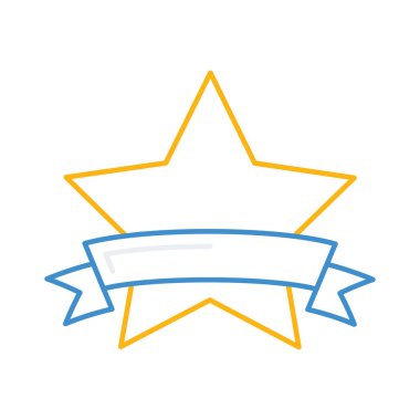 yıldız ödülü düz simgesi beyaz arka plan, vektör, illüstrasyon izole