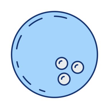 bowling topu düz simgesi beyaz arka plan, vektör, illüstrasyon izole