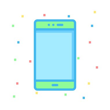 cep telefon düz simgesi, vektör, illüstrasyon 