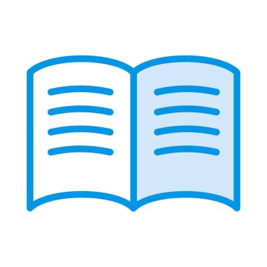 açılan kitap düz simgesi, vektör, illüstrasyon kavramı okuma, 