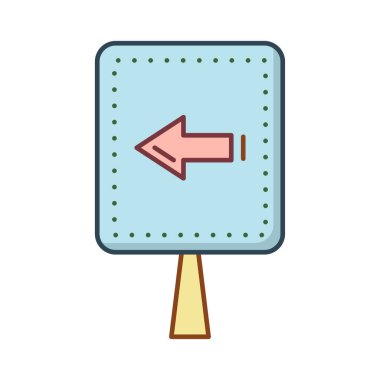 Kurulu ile Yön ok düz simgesi beyaz arka plan, vektör, illüstrasyon izole 