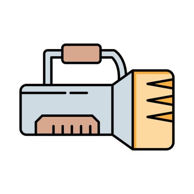 el feneri düz simgesi beyaz arka plan, vektör, illüstrasyon izole