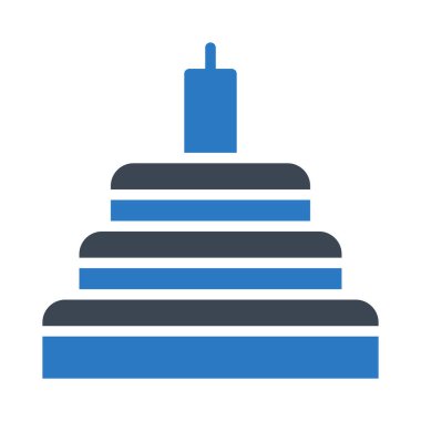 Doğum günü pastası mumu düz simgesi, vektör, illüstrasyon  