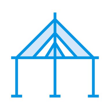 kamp çadırı düz simgesi, vektör, illüstrasyon