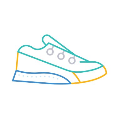 spor ayakkabı düz simgesi beyaz arka plan, vektör, illüstrasyon izole