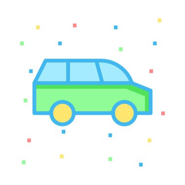 araba düz simgesi, vektör, illüstrasyon