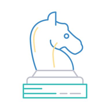 Satranç parçası düz simgesi beyaz arka plan, vektör, illüstrasyon izole   