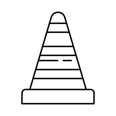 Dur koni düz simgesi beyaz arka plan, vektör, illüstrasyon izole