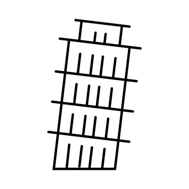 Pisa Kulesi Simgesel Yapı vektör renk simgesi