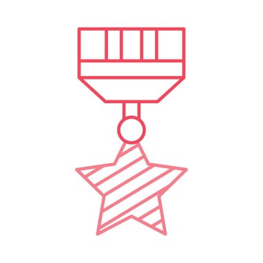 Spor ödül madalya düz simgesi beyaz arka plan, vektör, illüstrasyon izole  