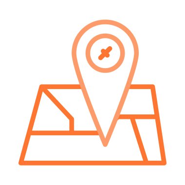 konumu PIN harita düz simgesi, vektör, illüstrasyon 