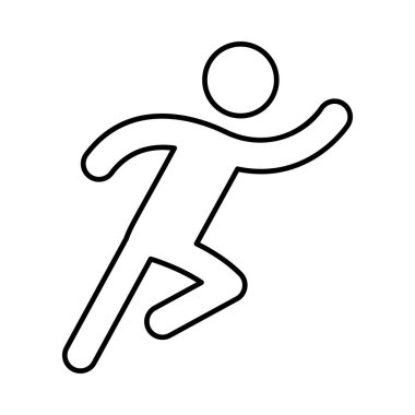 Maraton koşucusu düz simgesi beyaz arka plan, vektör, illüstrasyon izole