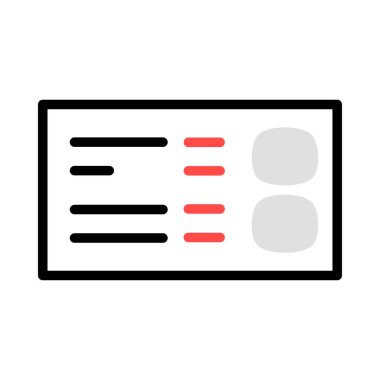 Bilet Tur düz simgesi, vektör, illüstrasyon, seyahat konsepti için 