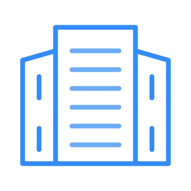 Otel binası düz simgesi, vektör, illüstrasyon