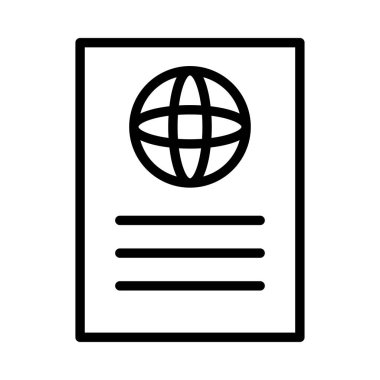 Pasaport düz simgesi, vektör, illüstrasyon