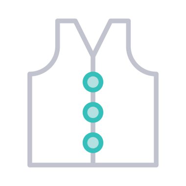 yelek düz simgesi, vektör, illüstrasyon