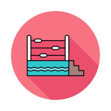 boks halka düz simgesi beyaz arka plan, vektör, illüstrasyon izole  