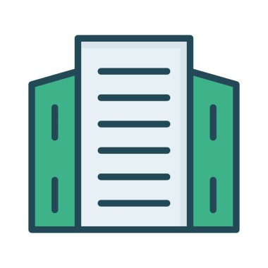 Otel binası düz simgesi, vektör, illüstrasyon