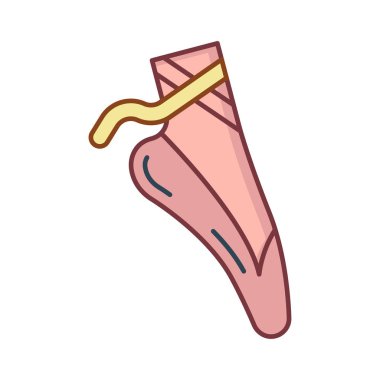 Beyaz arka plan, vektör, illüstrasyon izole jimnastik ayak düz simgesi