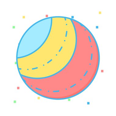 beysbol topu düz simgesi beyaz arka plan, vektör, illüstrasyon izole   