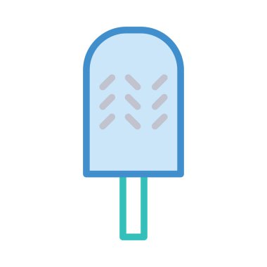 tatlı dondurma düz simgesi, vektör, illüstrasyon 