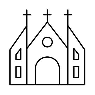 Kilise Katolik vektör renk simgesi oluşturma