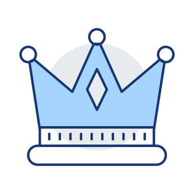 taç düz simgesi beyaz arka plan, vektör, illüstrasyon izole