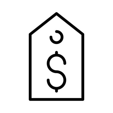 Fiyat etiketi düz simgesi beyaz arka plan, vektör, illüstrasyon izole