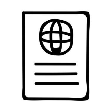 Pasaport düz simgesi, vektör, illüstrasyon