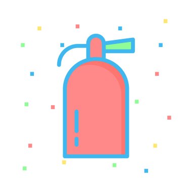 Yangın söndürücüyü düz simgesi, vektör, illüstrasyon