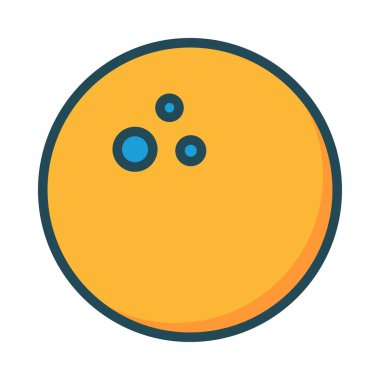 bowling oyun düz simgesi, vektör, illüstrasyon 